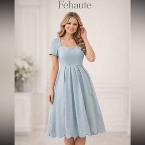 Brand New :Women's Light Blue Midi Dress